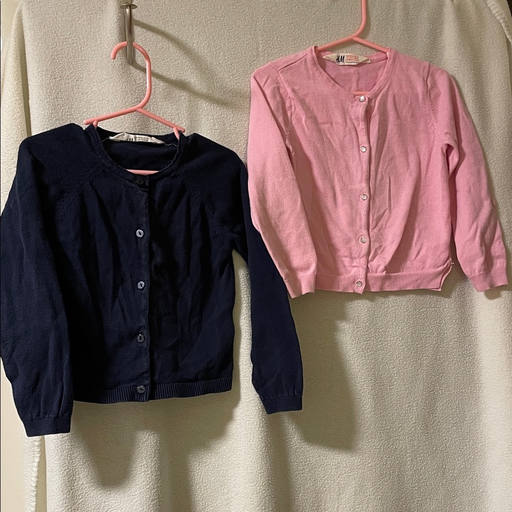 H&M Pink and Navy Kids Cardigan Set